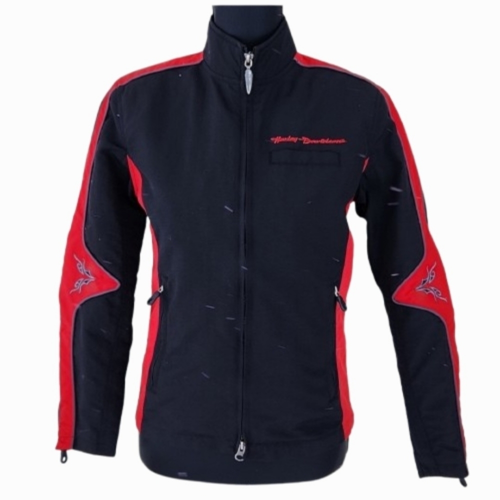 Harley-Davidson Soft Shell Black Nylon Zip-up Jacket (Size XS)